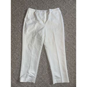 Womens‎ Ruby Rd. Cropped Pants Size 14 White Cotton Poly Stretch Hook Zip EUC